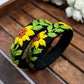 Hand Embroidered Bangle- Black Fabric base